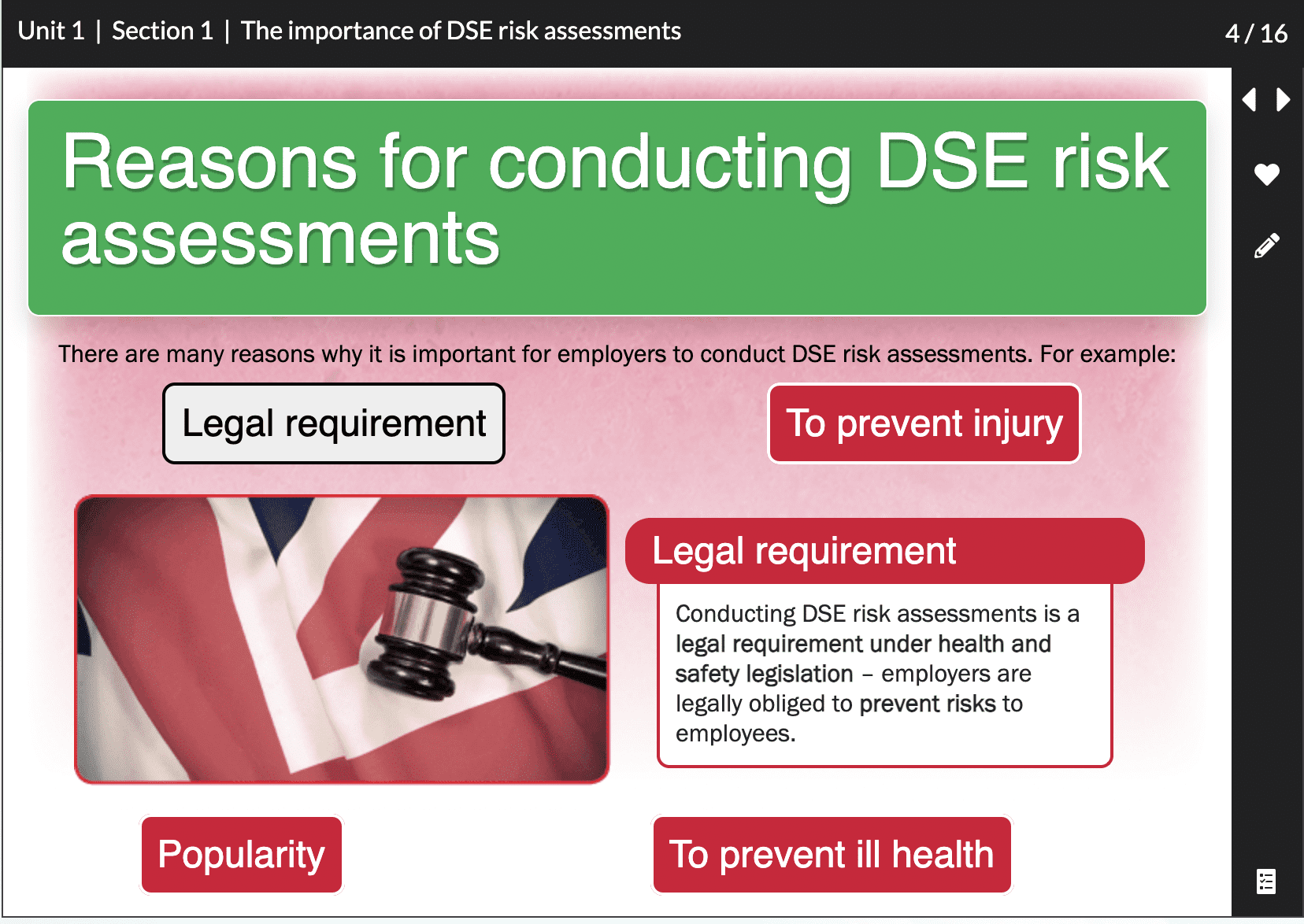 The importance of DSE risk assessments